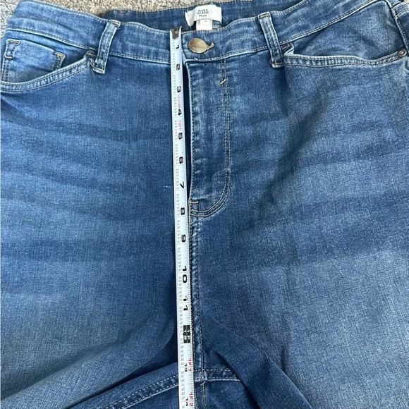 River Island Plus mid rise slit side flared jeans 14 XL medium blue stretch high - Picture 12 of 15